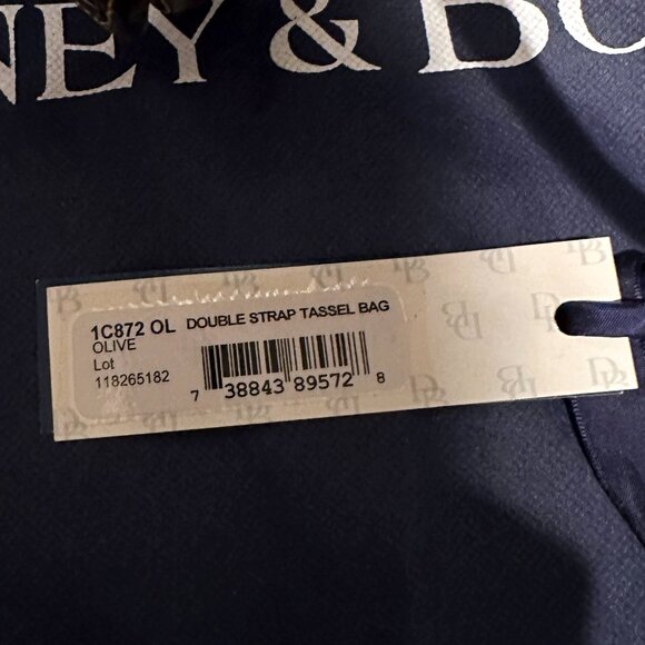 Dooney & Bourke Croc Embossed Double Strap Tassel Shoulder Bag Keychain Dust Bag - Picture 11 of 16